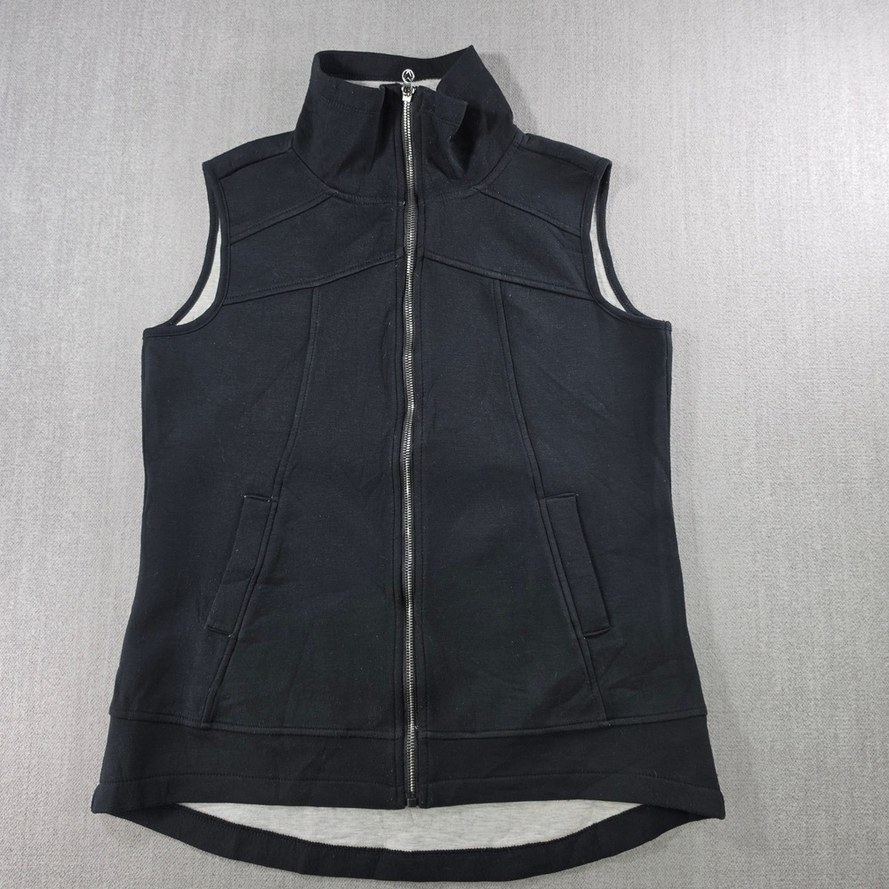 Betsey Johnson Performance Vest Womens‎ Large Black Full Zip Funnel Neck Pockets